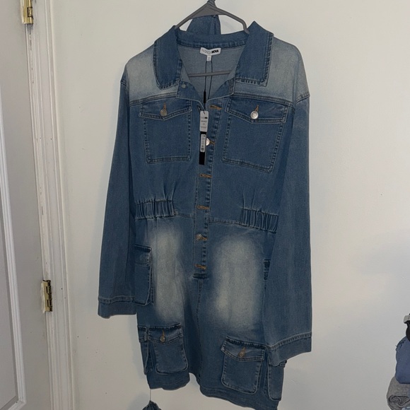 Fashion Nova Dresses & Skirts - Fashion Nova Blue Denim Mini Dress Jacket